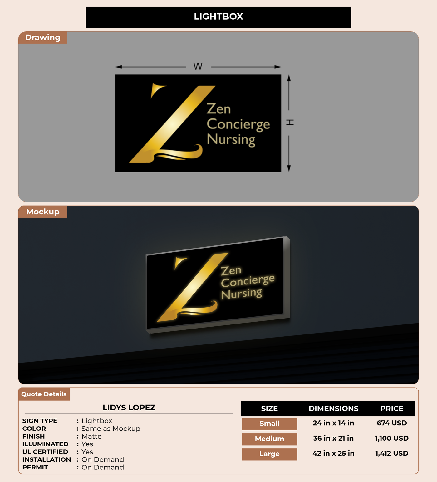 CUSTOM MOCKUP SIGN FOR Lidys lopez