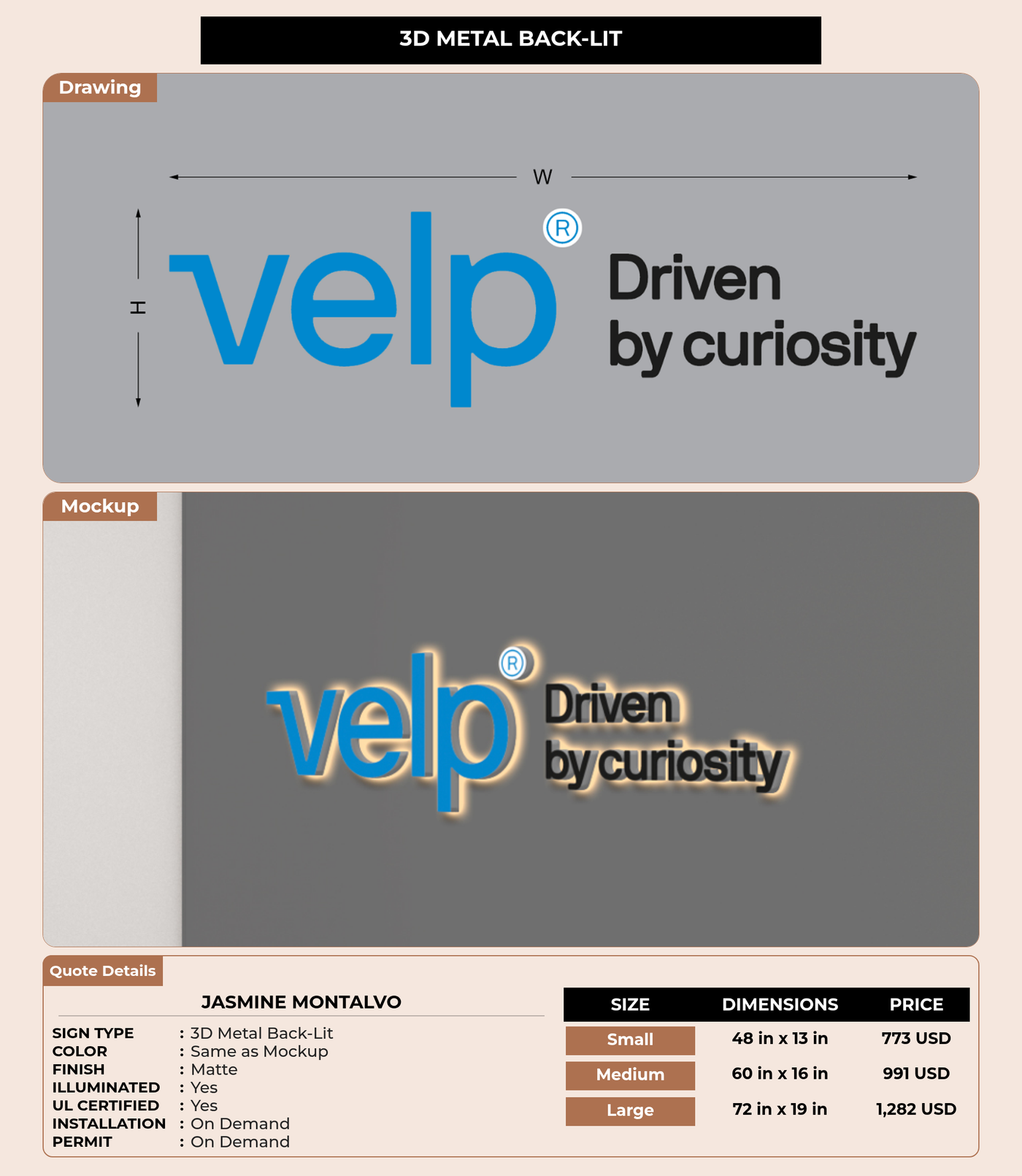 CUSTOM MOCKUP SIGN FOR jasmine montalvo