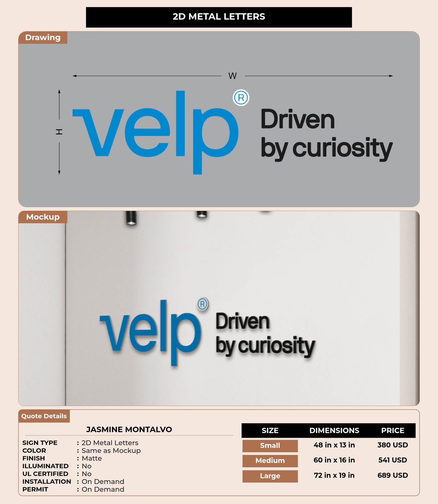 CUSTOM MOCKUP SIGN FOR jasmine montalvo