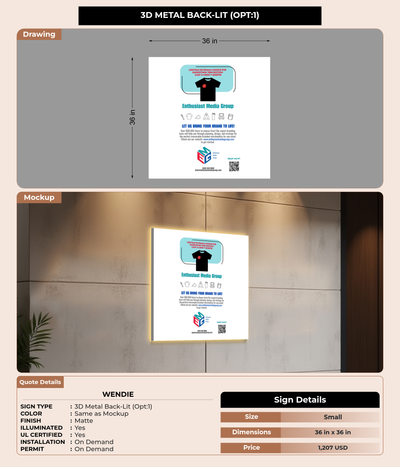 CUSTOM MOCKUP SIGN FOR Wendie