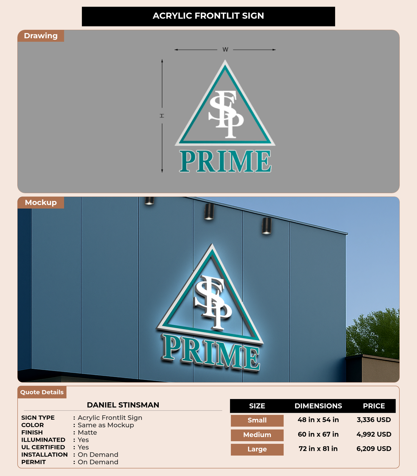 CUSTOM MOCKUP SIGN FOR Daniel Stinsman