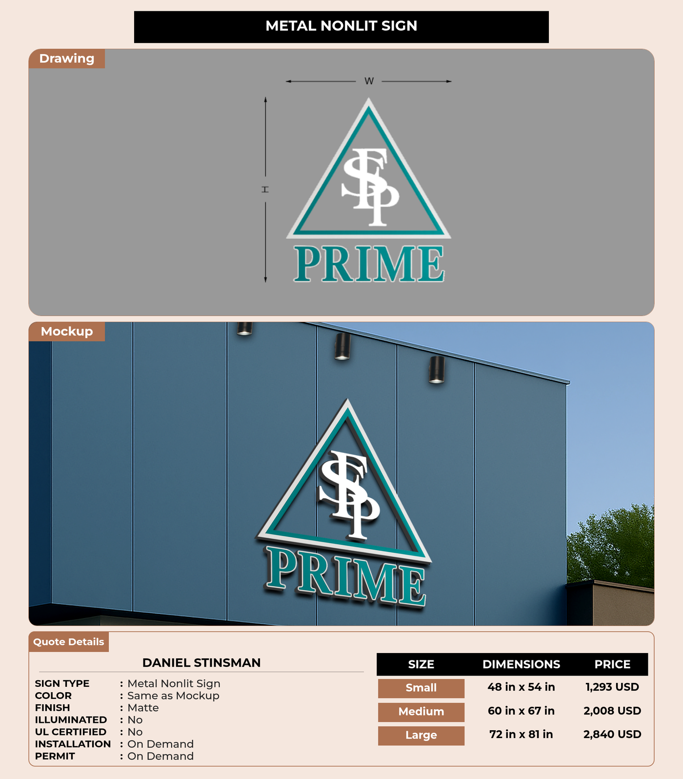 CUSTOM MOCKUP SIGN FOR Daniel Stinsman