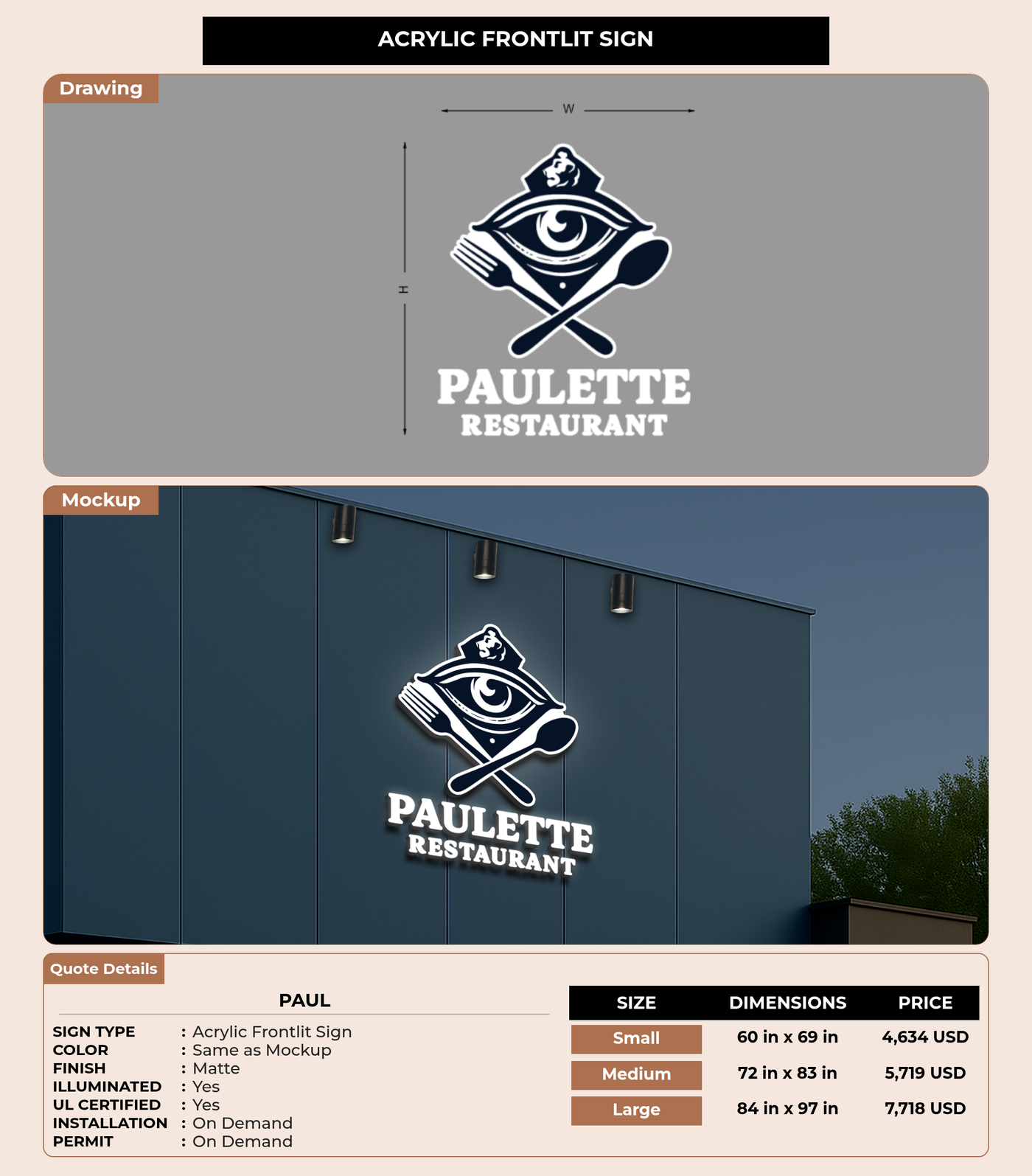 CUSTOM MOCKUP SIGN FOR Paul