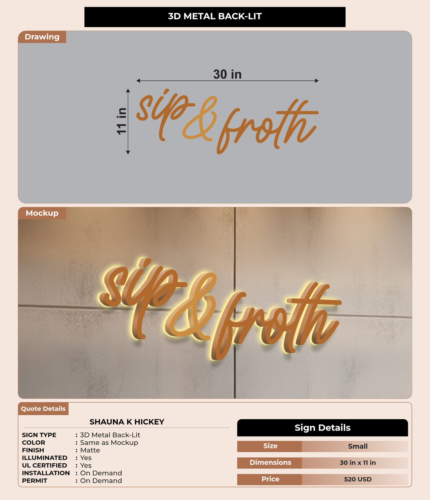 CUSTOM MOCKUP SIGN FOR Shauna K Hickey