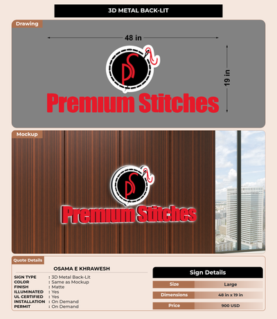 CUSTOM MOCKUP SIGN FOR Osama E Khrawesh