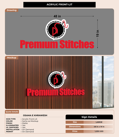 CUSTOM MOCKUP SIGN FOR Osama E Khrawesh