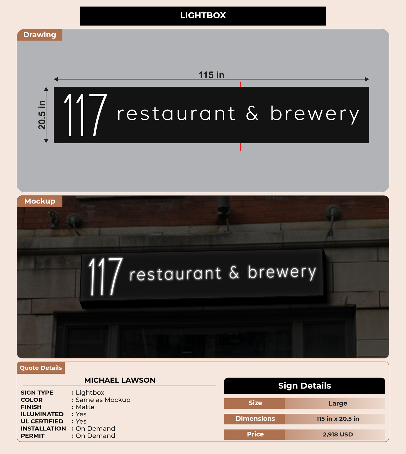 CUSTOM MOCKUP SIGN FOR Michael Lawson