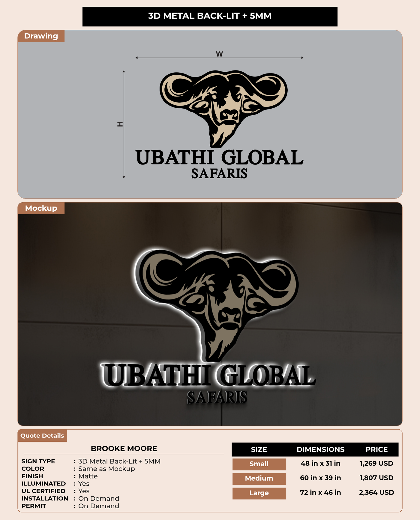 CUSTOM MOCKUP SIGN FOR Brooke Moore