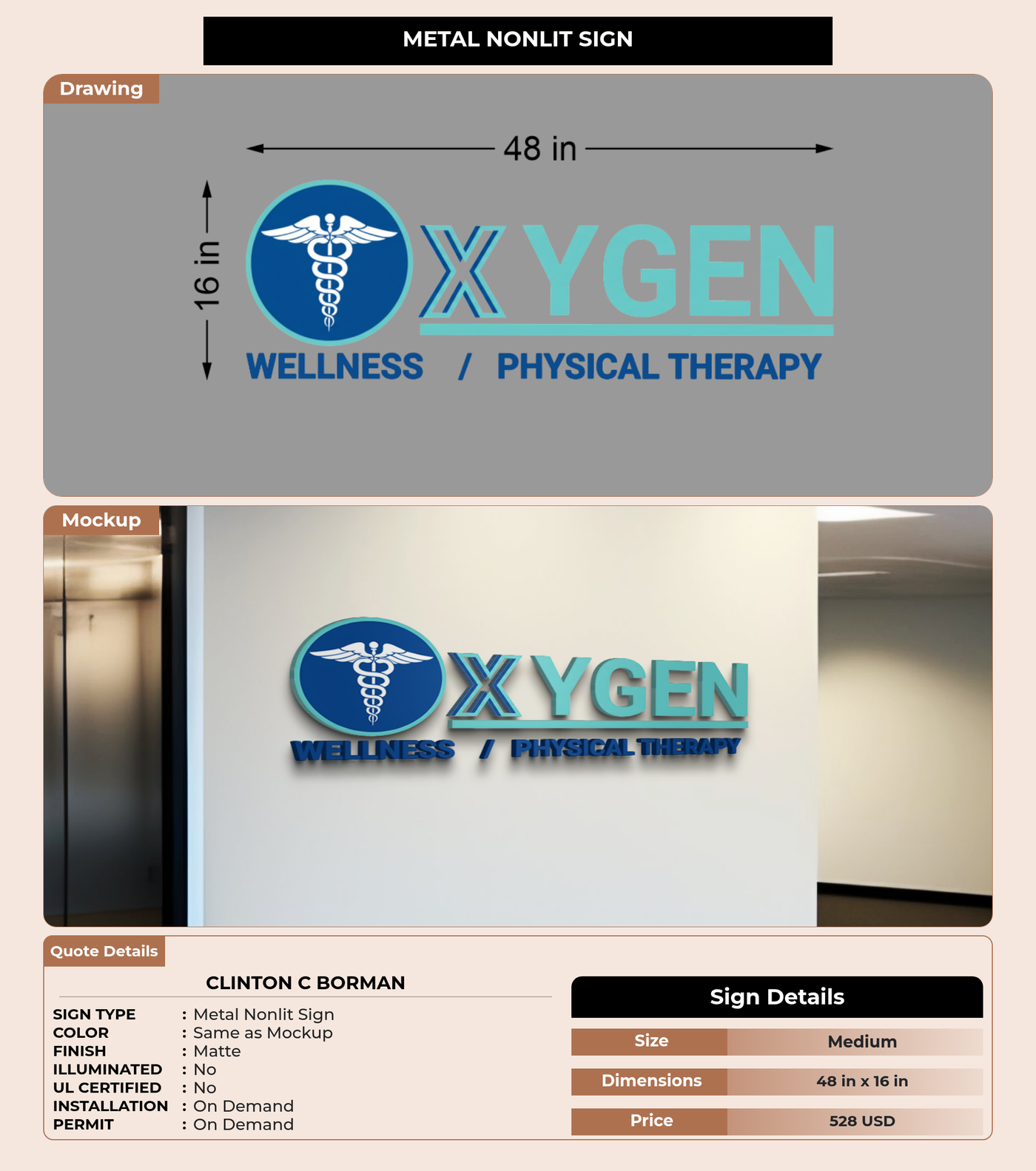 CUSTOM MOCKUP SIGN FOR Clinton C Borman