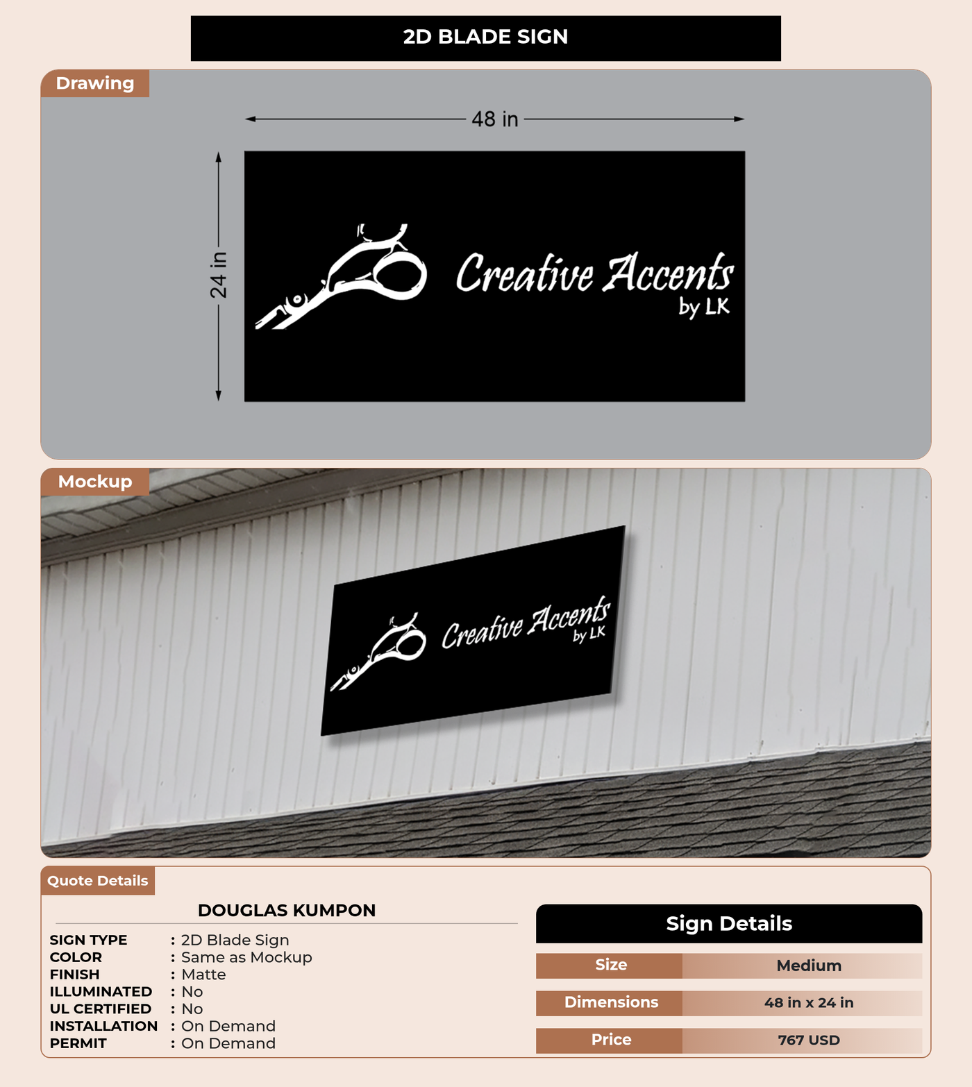 CUSTOM MOCKUP SIGN FOR Douglas Kumpon