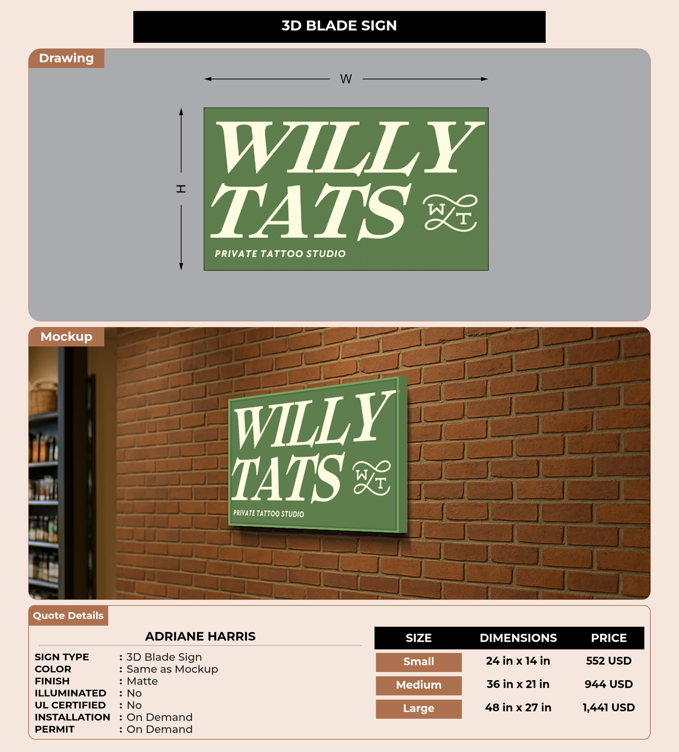 CUSTOM MOCKUP SIGN FOR Adriane  Harris