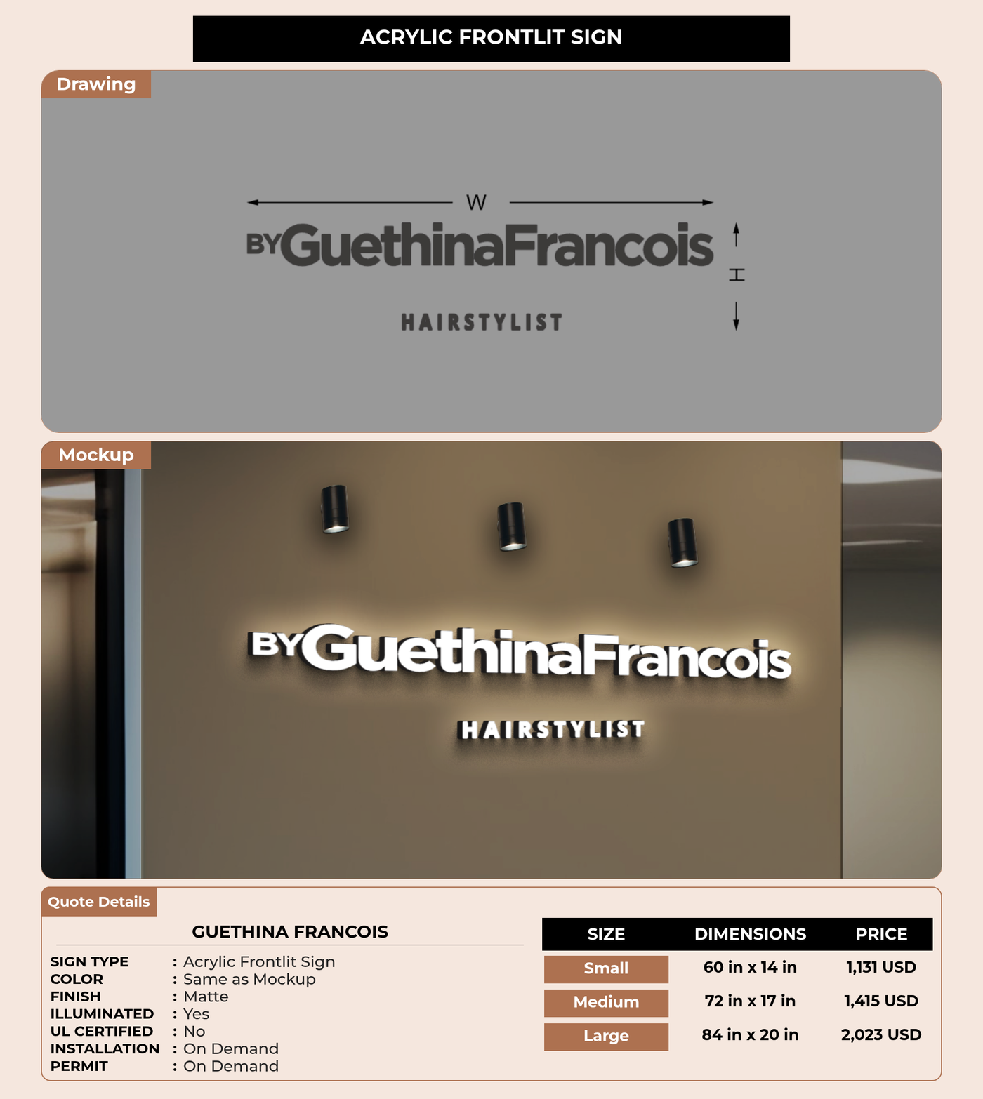 CUSTOM MOCKUP SIGN FOR Guethina Francois