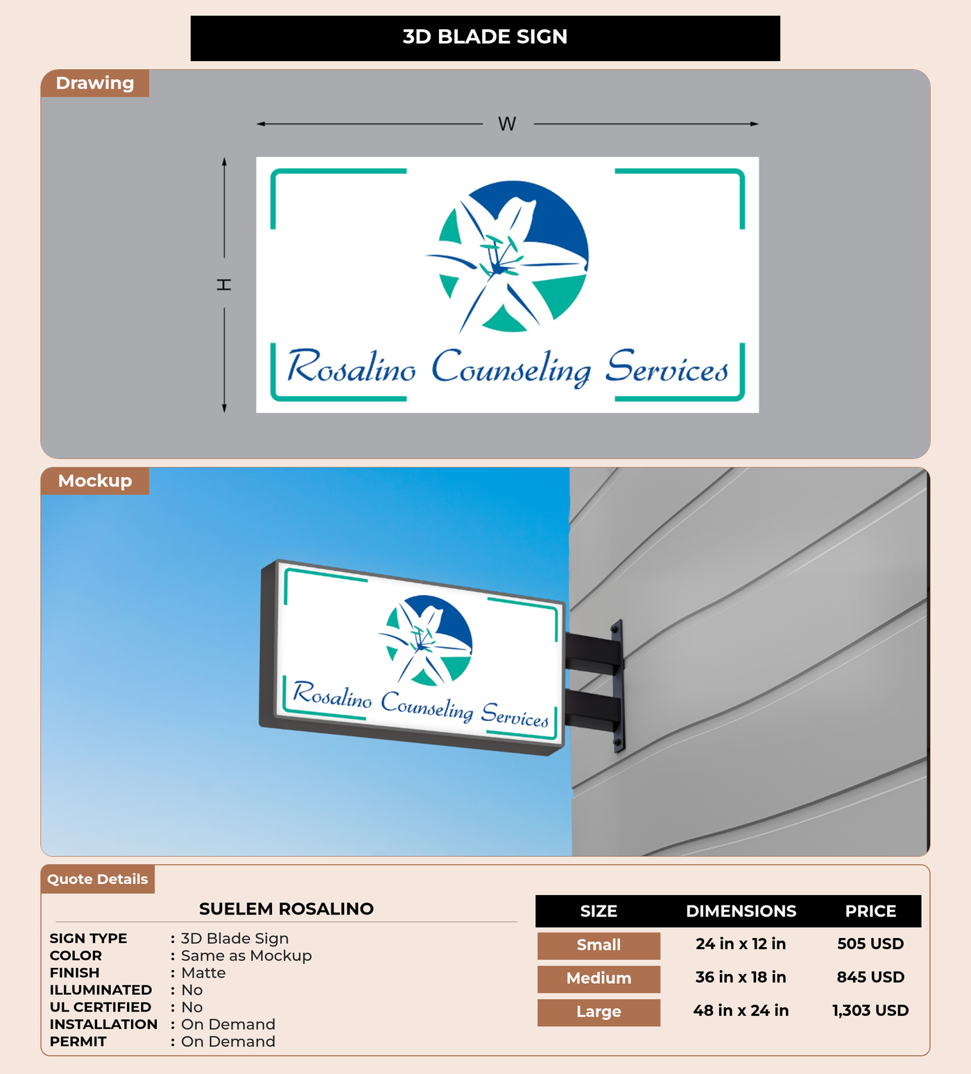 CUSTOM MOCKUP SIGN FOR Suelem Rosalino