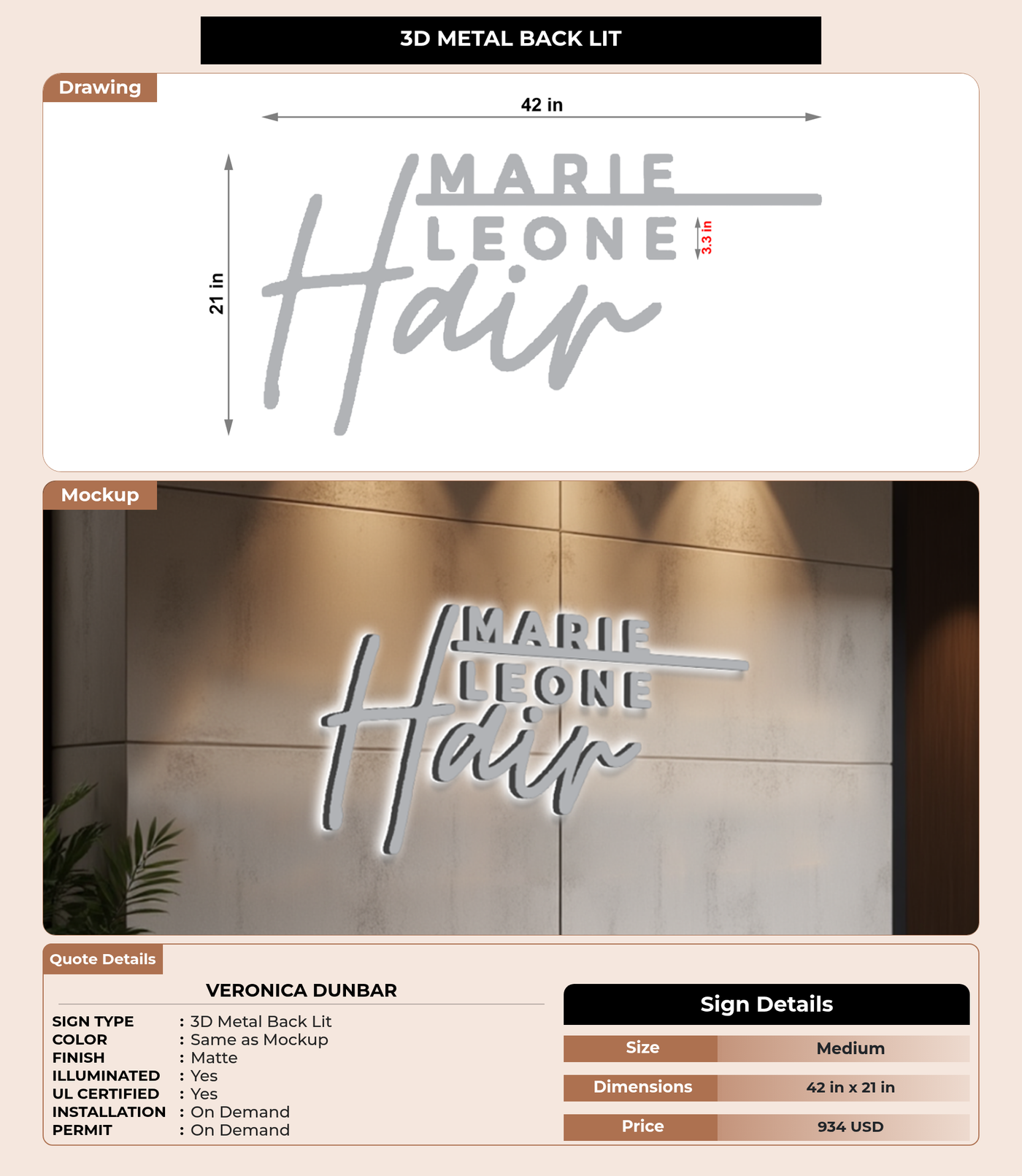 CUSTOM MOCKUP SIGN FOR Veronica Dunbar