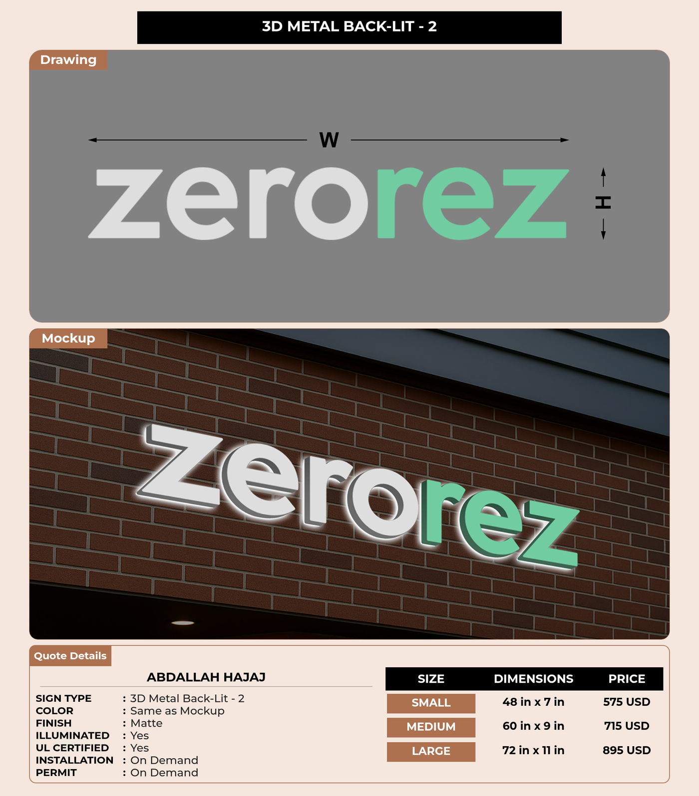 CUSTOM MOCKUP SIGN FOR Abdallah Hajaj