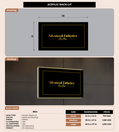 CUSTOM MOCKUP SIGN FOR Bea