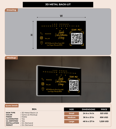 CUSTOM MOCKUP SIGN FOR Bea