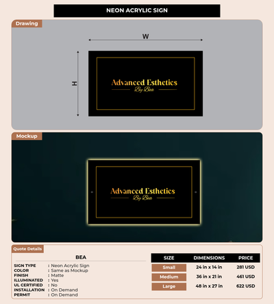 CUSTOM MOCKUP SIGN FOR Bea
