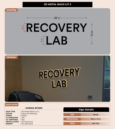 CUSTOM MOCKUP SIGN FOR Marina Byard