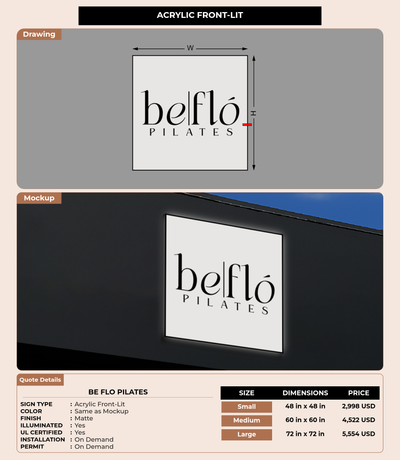 CUSTOM MOCKUP SIGN FOR Be Flo Pilates