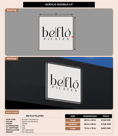 CUSTOM MOCKUP SIGN FOR Be Flo Pilates