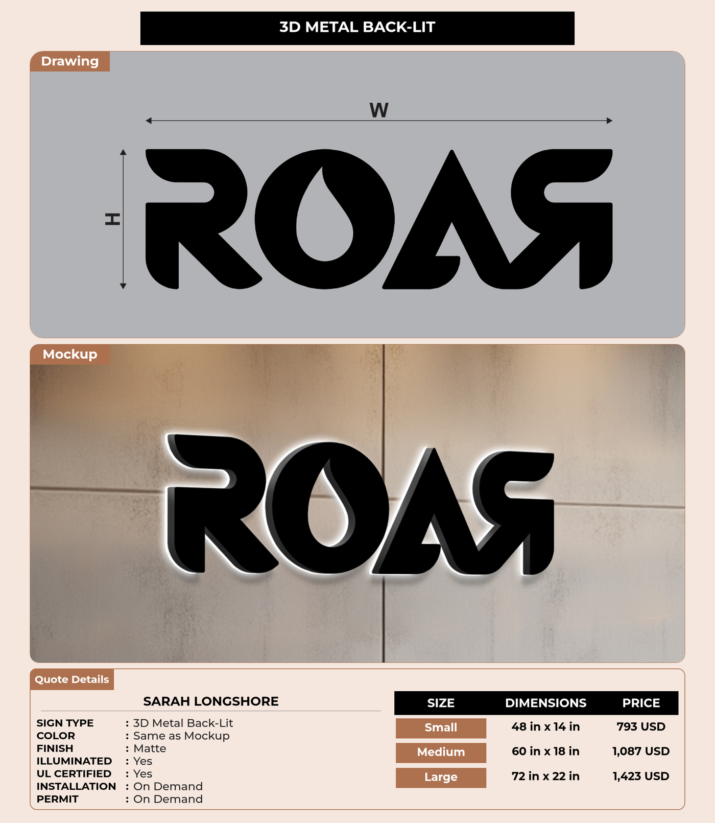 CUSTOM MOCKUP SIGN FOR sarah longshore