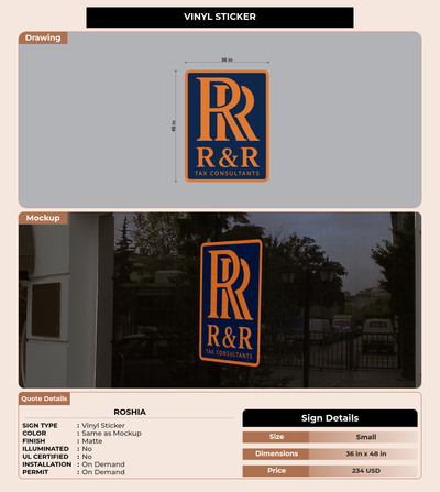 CUSTOM MOCKUP SIGN FOR Roshia