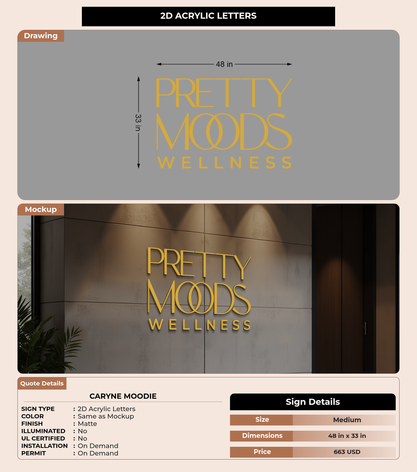 CUSTOM MOCKUP SIGN FOR Caryne Moodie