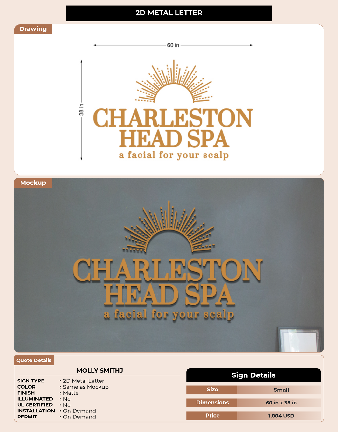 CUSTOM MOCKUP SIGN FOR Molly Smithj