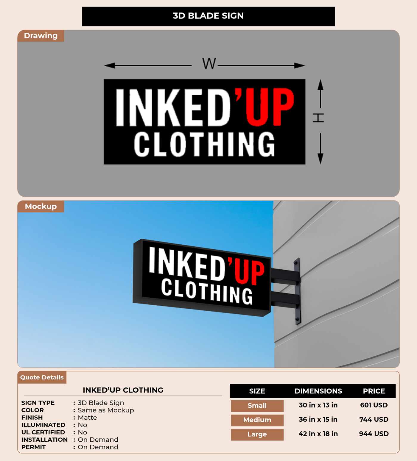 CUSTOM MOCKUP SIGN FOR INKED’UP CLOTHING
