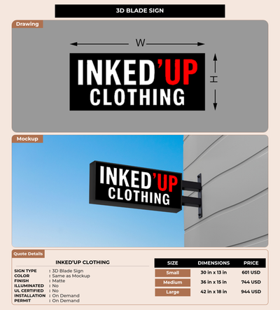CUSTOM MOCKUP SIGN FOR INKED’UP CLOTHING
