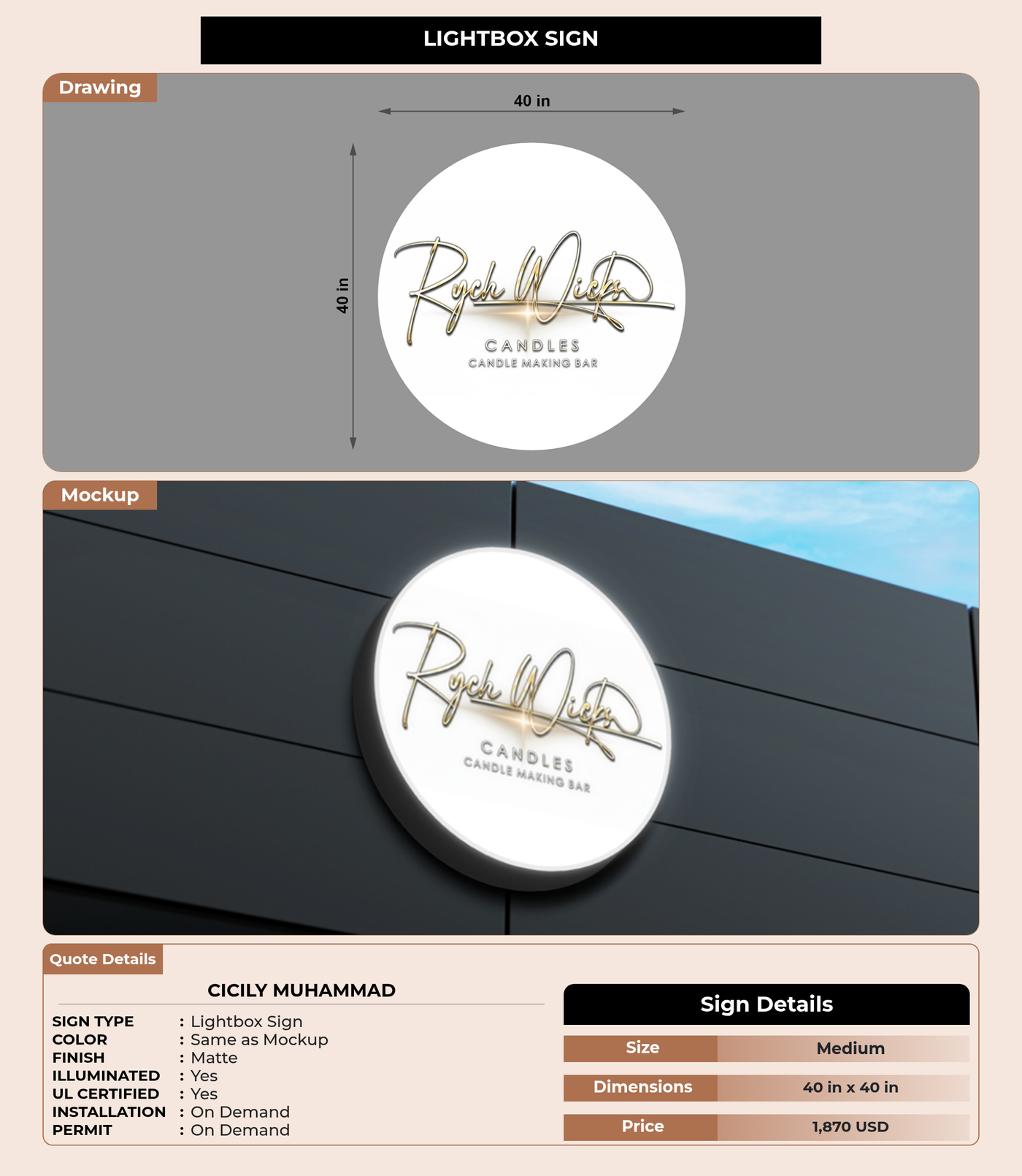 CUSTOM MOCKUP SIGN FOR Cicily Muhammad