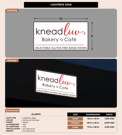 CUSTOM MOCKUP SIGN FOR Gladys