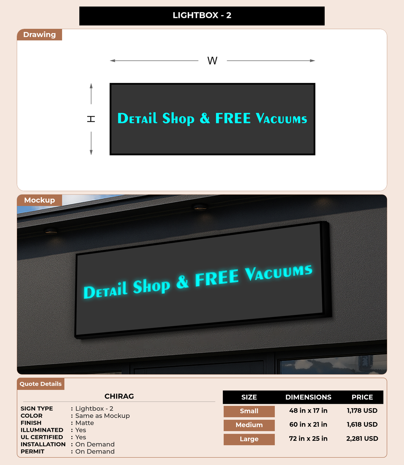 CUSTOM MOCKUP SIGN FOR Chirag