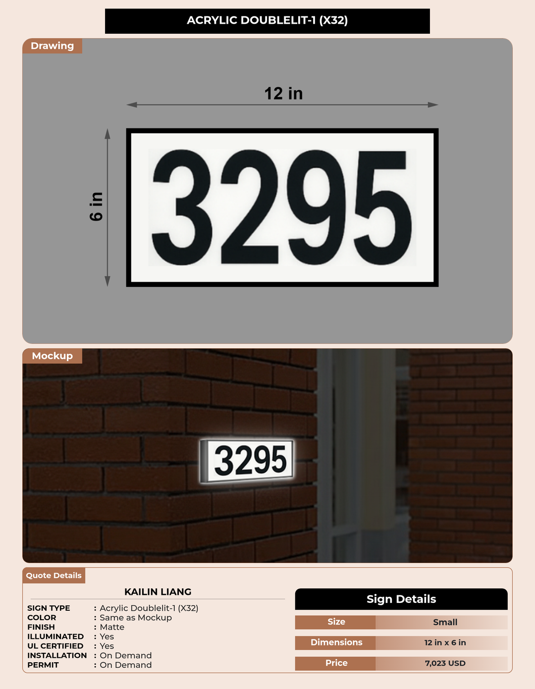 CUSTOM MOCKUP SIGN FOR Kailin Liang