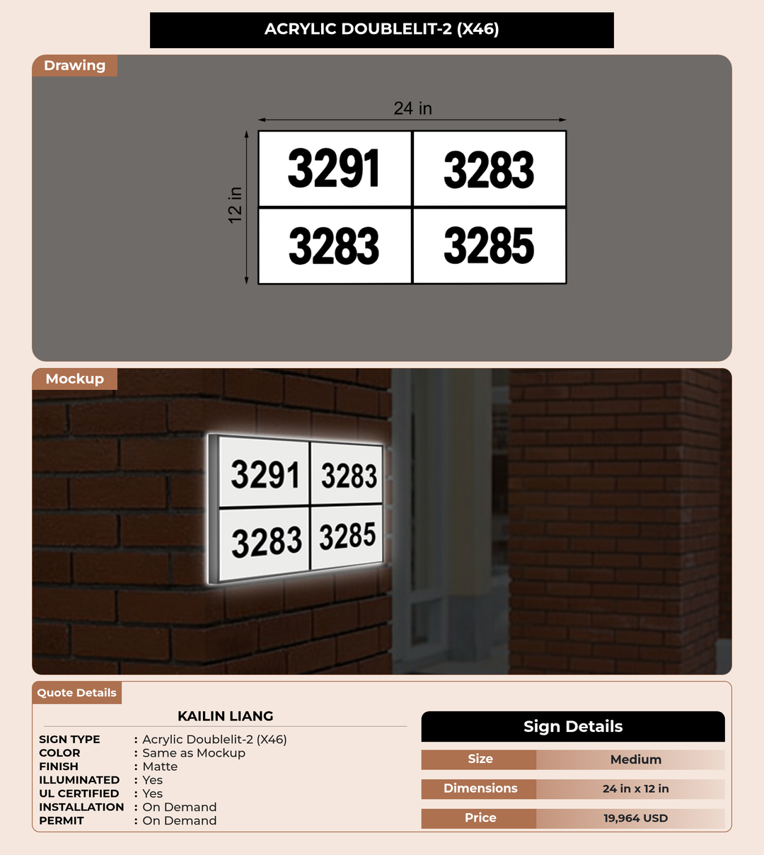 CUSTOM MOCKUP SIGN FOR Kailin Liang