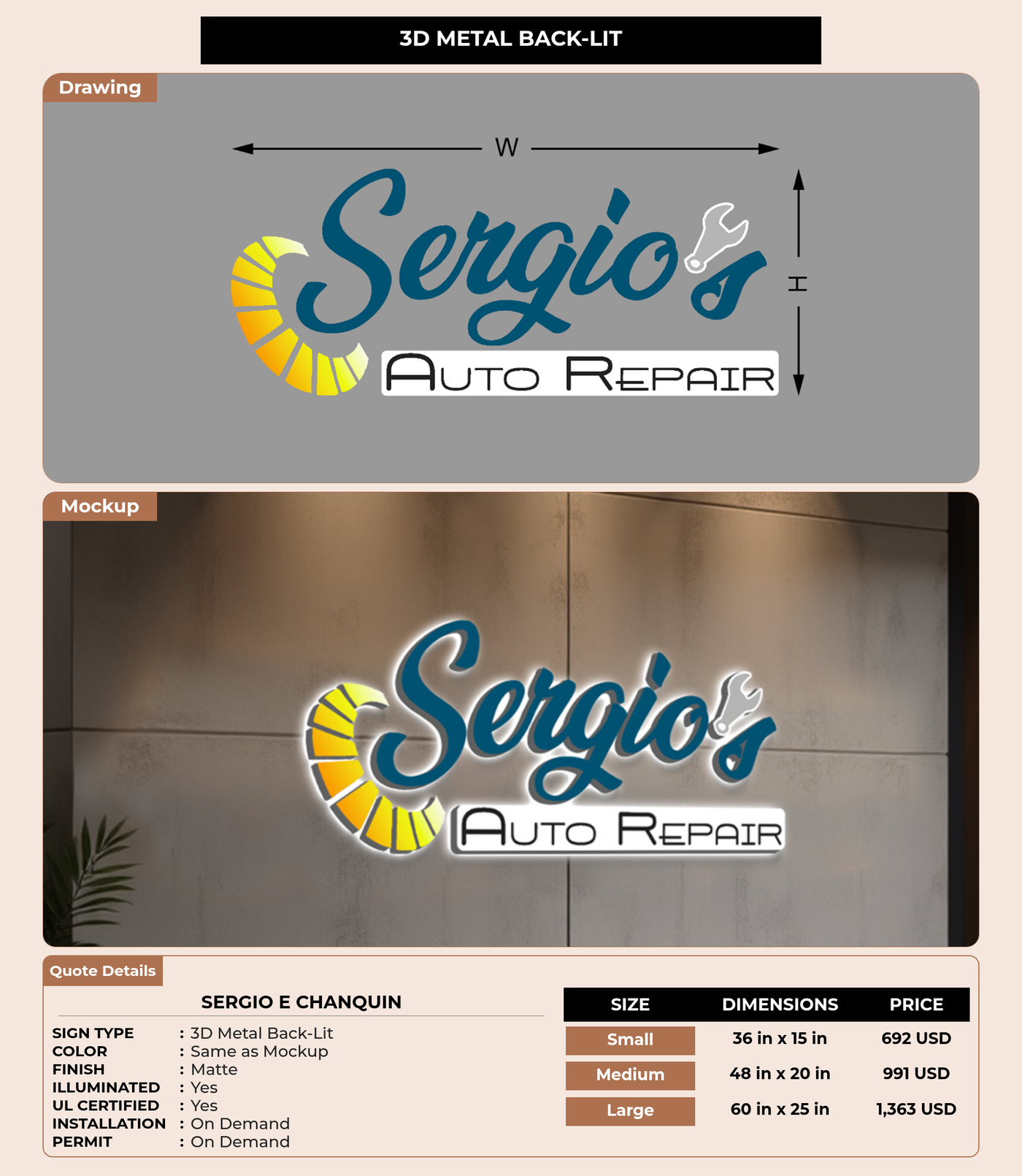 CUSTOM MOCKUP SIGN FOR Sergio E Chanquin