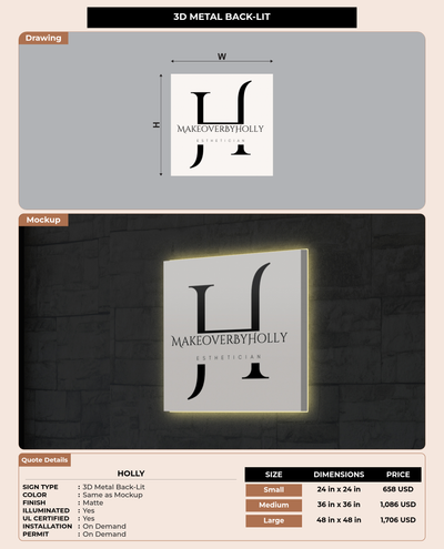 CUSTOM MOCKUP SIGN FOR Holly
