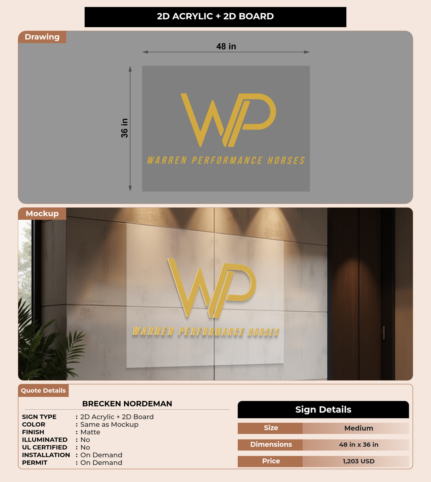 CUSTOM MOCKUP SIGN FOR Brecken Nordeman