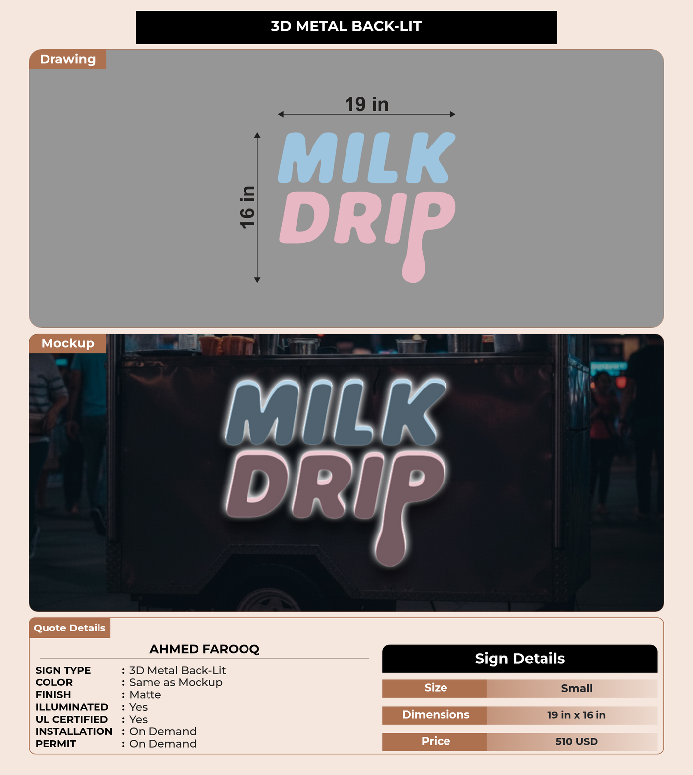 CUSTOM MOCKUP SIGN FOR Ahmed Farooq