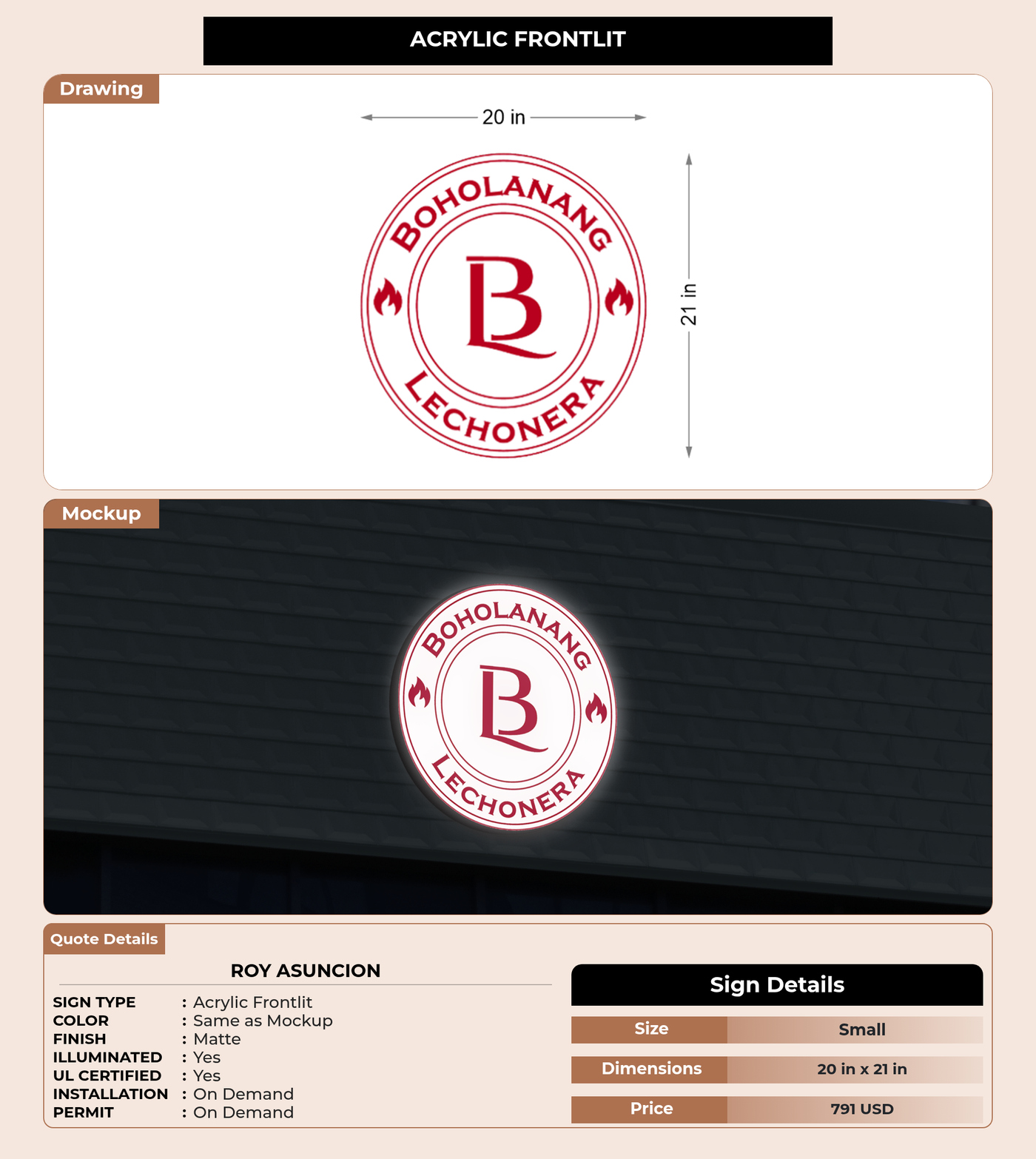 CUSTOM MOCKUP SIGN FOR Roy Asuncion