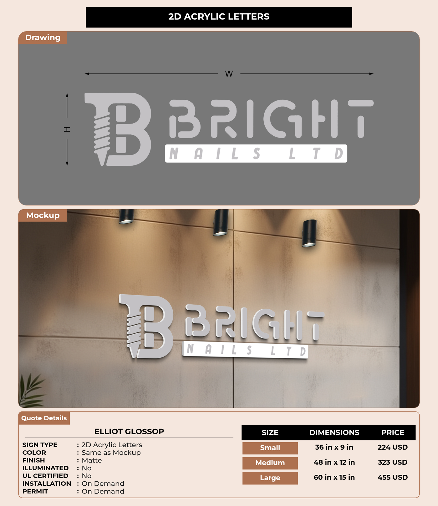 CUSTOM MOCKUP SIGN FOR Elliot Glossop