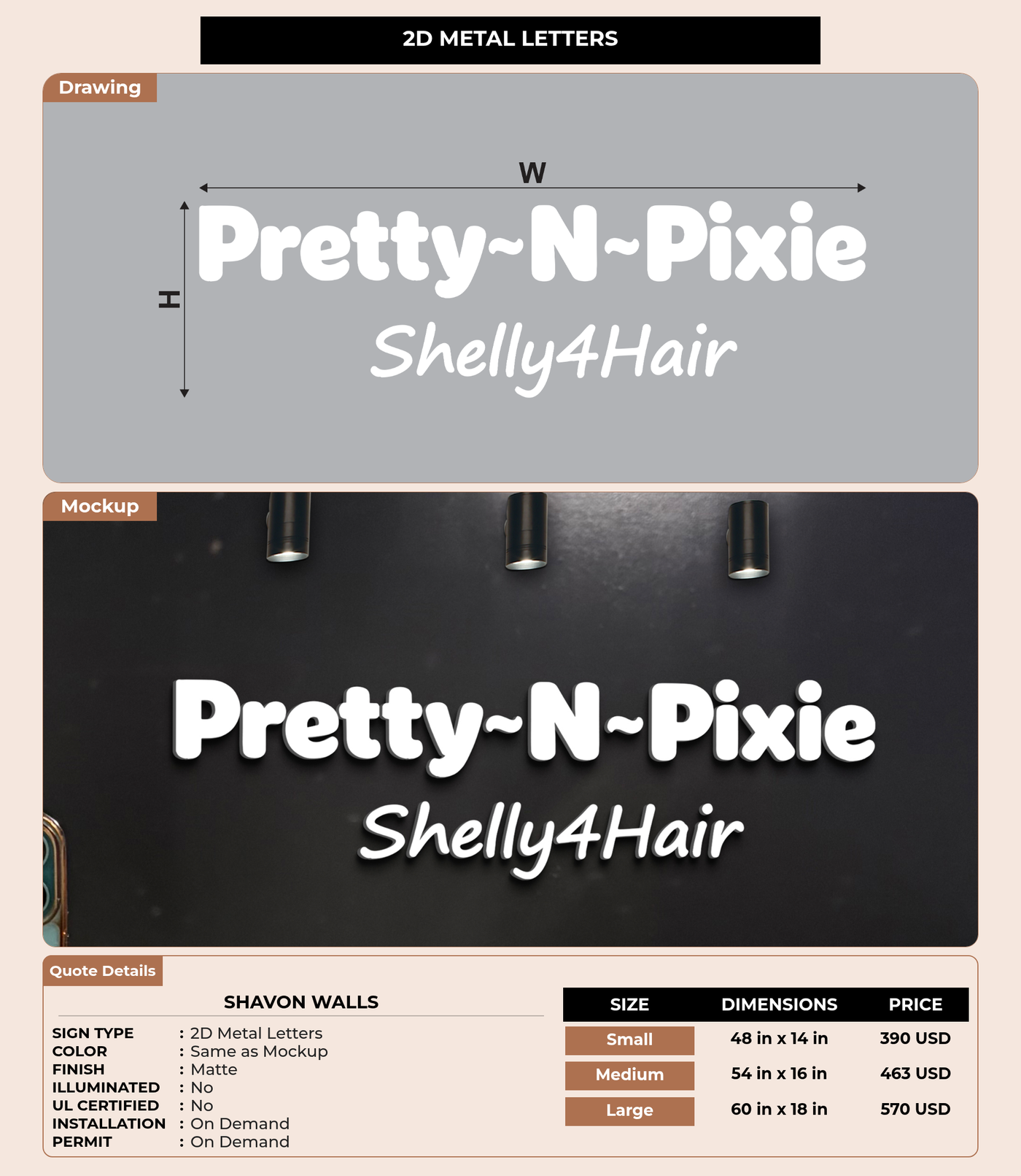 CUSTOM MOCKUP SIGN FOR Shavon Walls