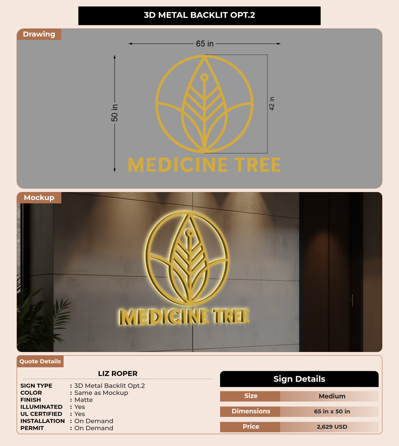 CUSTOM MOCKUP SIGN FOR Liz Roper