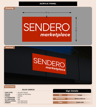 CUSTOM MOCKUP SIGN FOR Olga Garcia