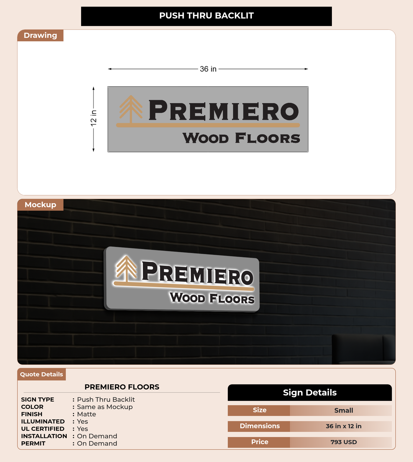 CUSTOM MOCKUP SIGN FOR Premiero Floors