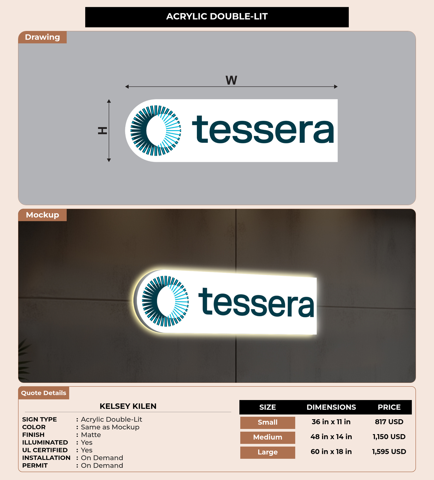 CUSTOM MOCKUP SIGN FOR kelsey kilen