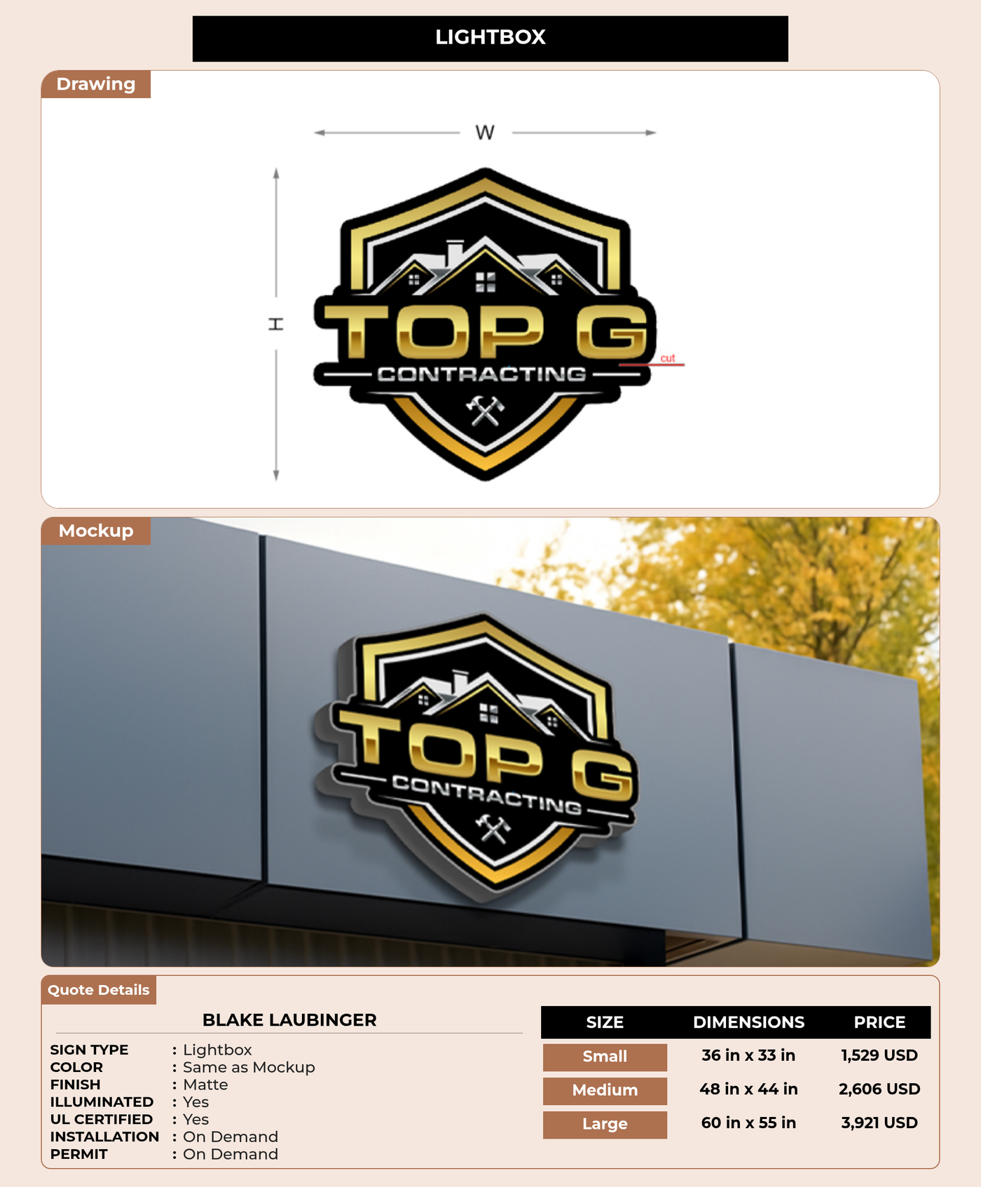 CUSTOM MOCKUP SIGN FOR Blake Laubinger