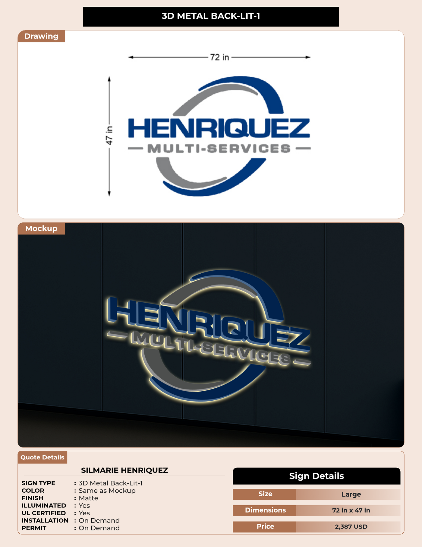 CUSTOM MOCKUP SIGN FOR Silmarie Henriquez