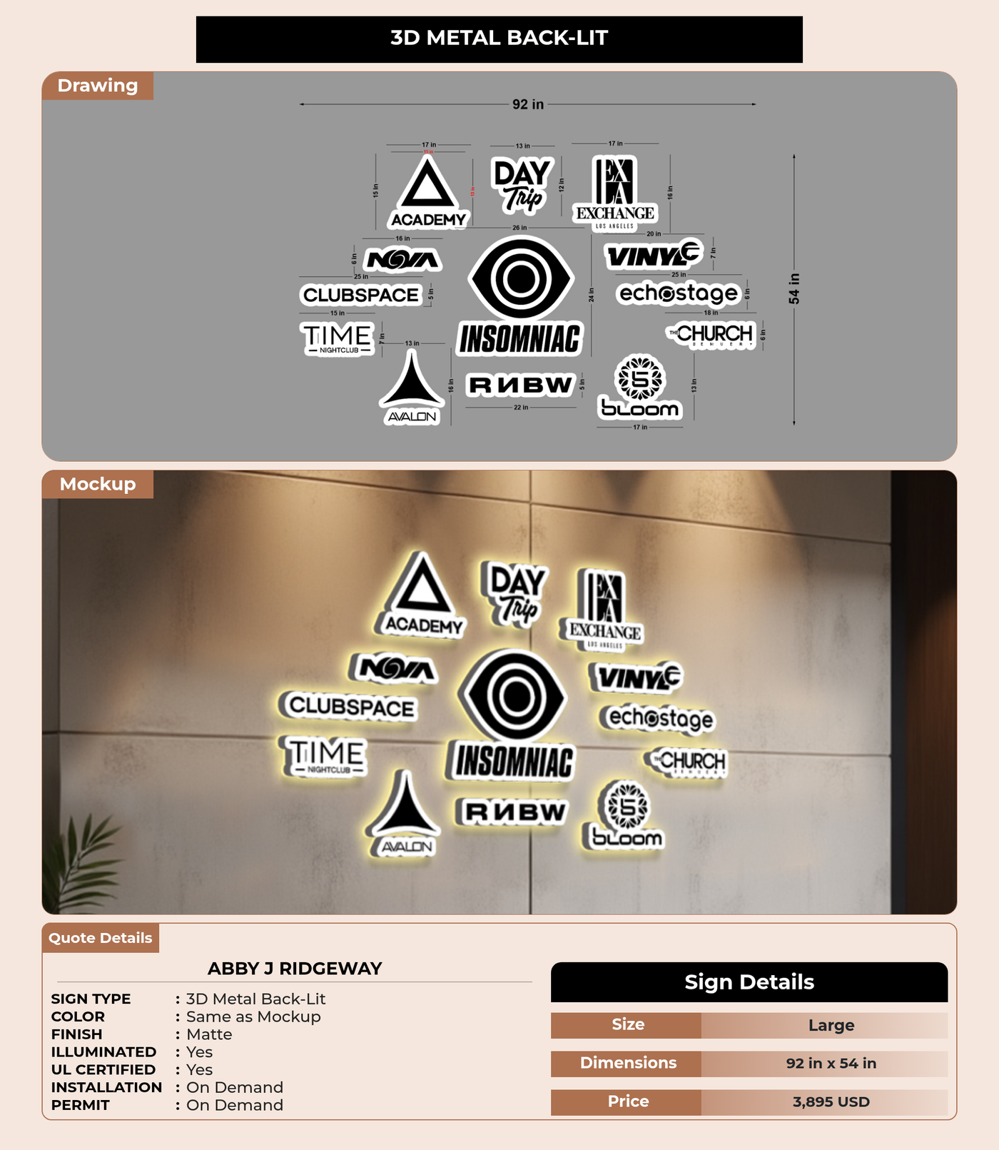 CUSTOM MOCKUP SIGN FOR Abby J Ridgeway